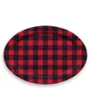 Abode Homewares Vintage Lodge Buffalo Check Melamine Oval Platter In Multi