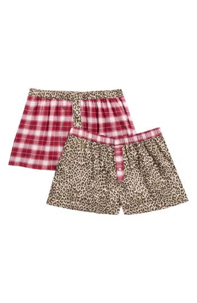 Abound 2-pack Cotton Flannel Sleep Shorts In Multi