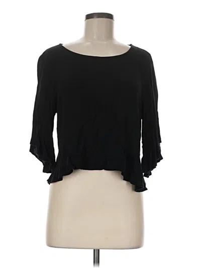 Pre-owned Abound 3/4 Sleeve Top Black Boatneck Tops