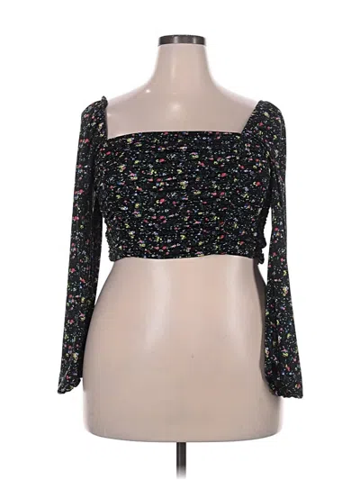 Pre-owned Abound 3/4 Sleeve Top Black Square Neckline Tops