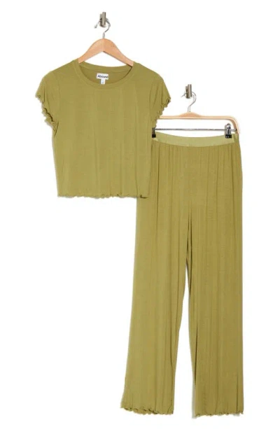 Abound After Hours Cap Sleeve Top & Pants Pajamas In Green