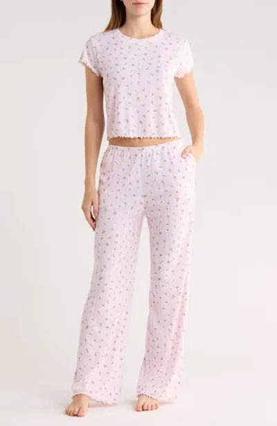 Abound After Hours Pointelle Pajamas In Pink