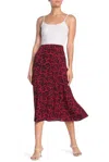 Abound Animal Print Flare High Rise Crepe Midi Skirt In Red In Red