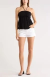Abound Babydoll Halter Top In Black
