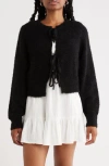Abound Bow Front Cardigan In Black