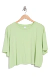 Abound Boxy Cotton & Modal Crop T-shirt In Green Salt