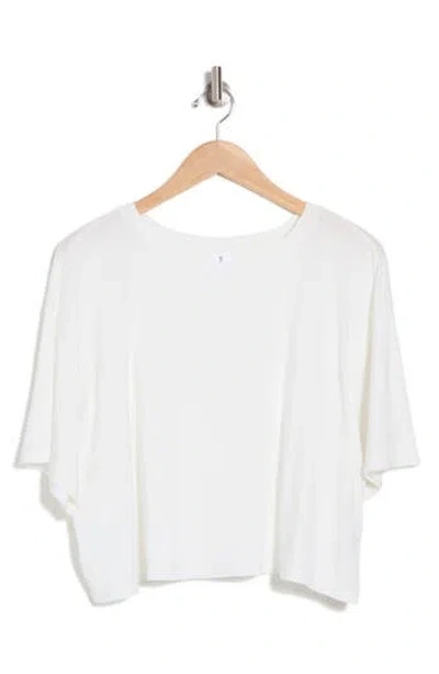 Abound Boxy Cotton & Modal Crop T-shirt In White Blanc