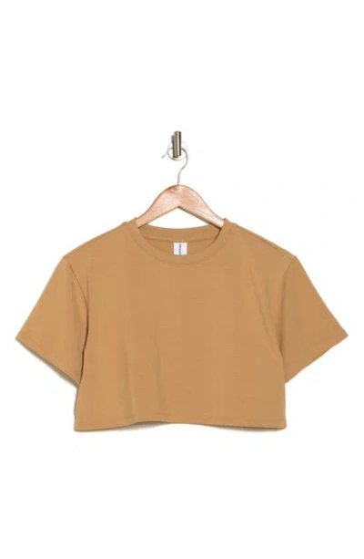 Abound Boxy Crop T-shirt In Tan Cartouche