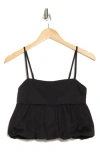 Abound Bubble Peplum Crop Top In Black