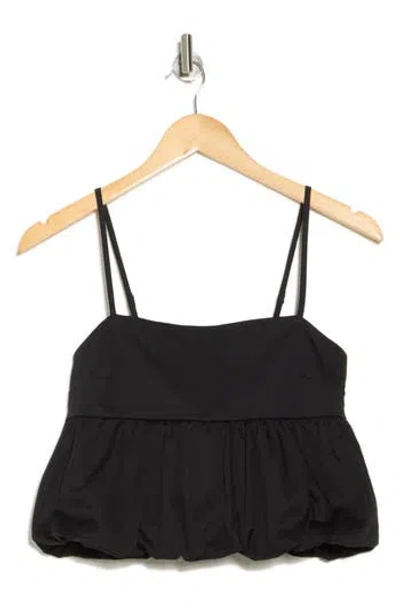 Abound Bubble Peplum Crop Top In Black