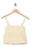 Abound Bubble Peplum Crop Top In Ivory Gleam