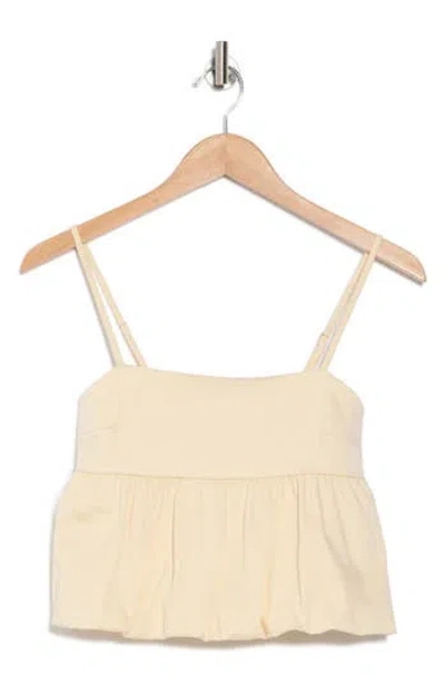 Abound Bubble Peplum Crop Top In Ivory Gleam