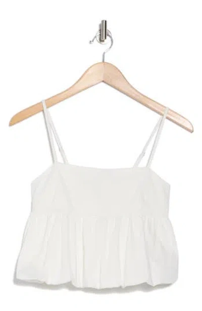 Abound Bubble Peplum Crop Top In White Blanc