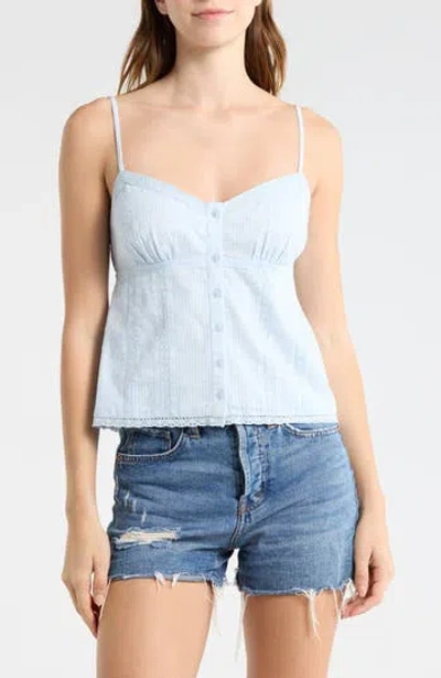 Abound Button Front Baby Doll Tank Top In Blue