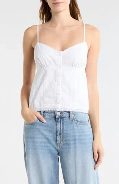 Abound Button Front Baby Doll Tank Top In White