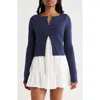 Abound Cable Knit Cardigan In Blue