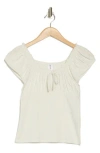 Abound Cap Sleeve Ruched Top In White