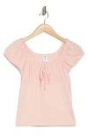 Abound Cap Sleeve Ruched Top In Pink