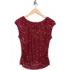 Abound Cap Sleeve Sequin Top In Brown