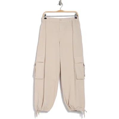 Abound Cargo Pocket Parachute Pants In Beige Pumice