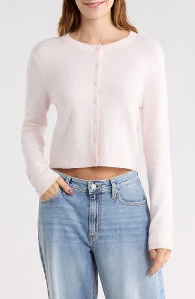 Abound Classic Crewneck Cardigan In Pink