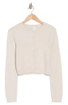 Abound Classic Crewneck Cardigan In Beige Oatmeal Light Heather