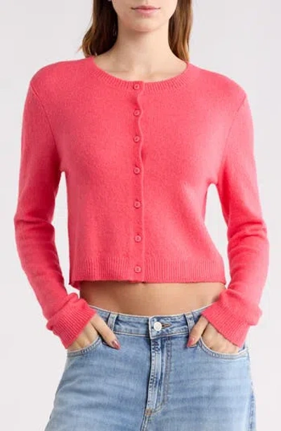 Abound Classic Crewneck Cardigan In Pink