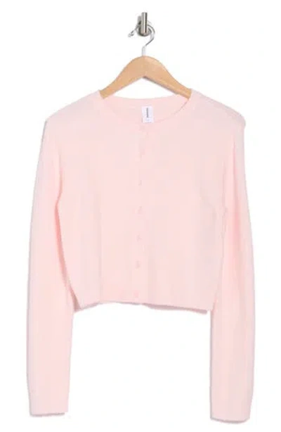 Abound Classic Crewneck Cardigan In Pink Balm