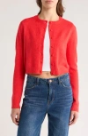 Abound Classic Crewneck Cardigan In Red Bittersweet