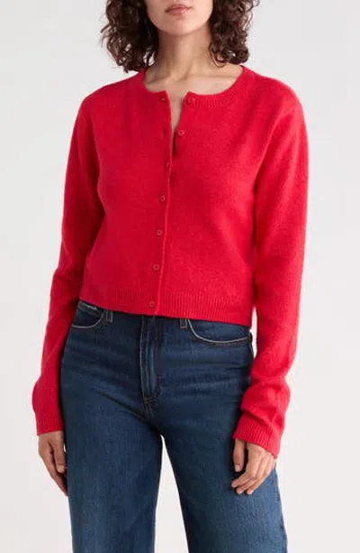 Abound Classic Crewneck Cardigan In Red