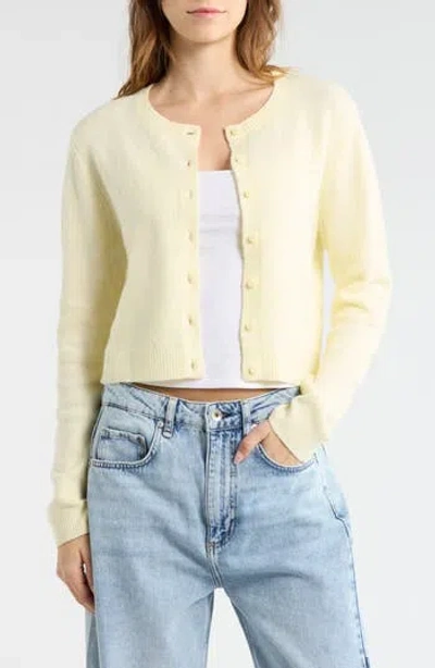 Abound Classic Crewneck Cardigan In Yellow