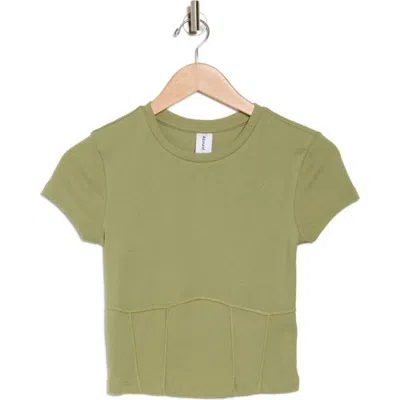 Abound Corset Seamed Baby T-shirt In Green