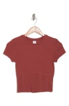 Abound Corset Seamed Baby T-shirt In Red Cowhide