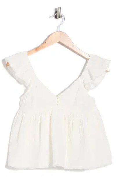 Abound Cotton Gauze Flutter Sleeve Babydoll Top In Multi