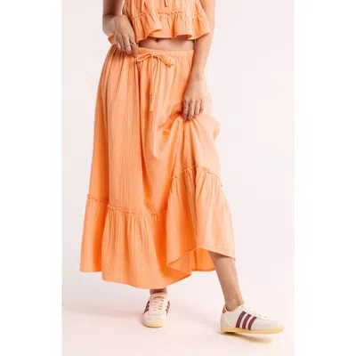Abound Cotton Gauze Tiered Maxi Dress In Orange