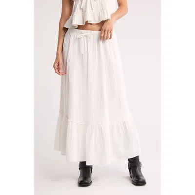 Abound Cotton Gauze Tiered Maxi Dress In White