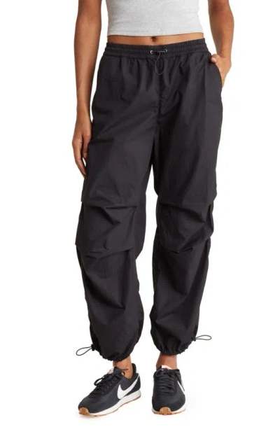 Abound Cotton Parachute Pants In Black Night