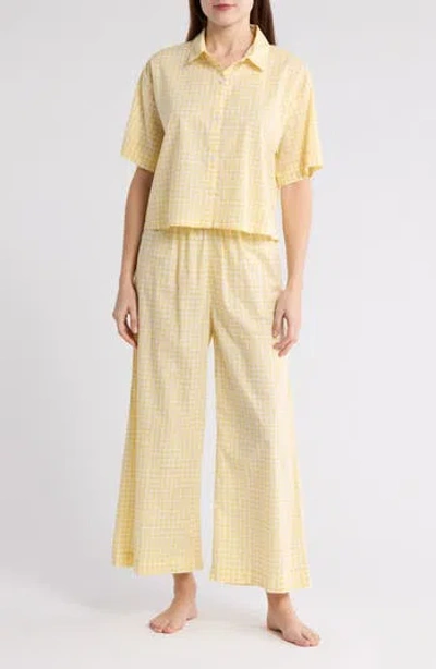 Abound Cotton Poplin Pajamas In Yellow Dreamy Gingham