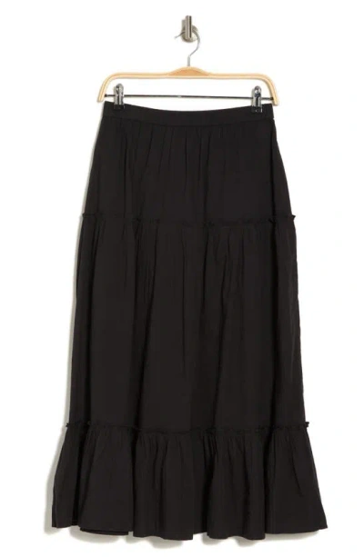 Abound Cotton Tiered Maxi Skirt In Black Night