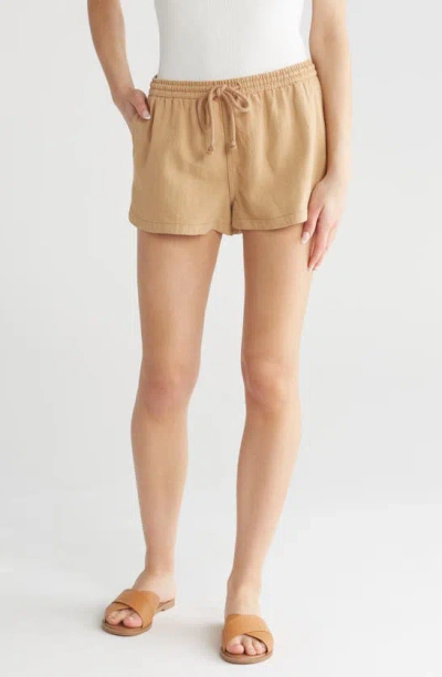 Abound Cotton Twill Drawstring Shorts In Tan Cartouche