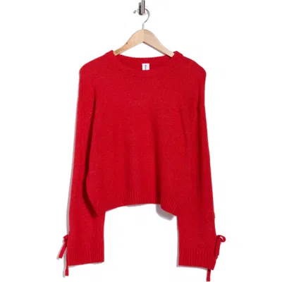 Abound Cozy Bow Sleeve Sweater In Red
