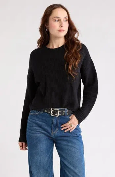 Abound Cozy Crew Pullover Sweater In Black