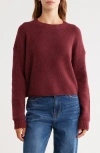 Abound Cozy Crew Pullover Sweater In Burgundy