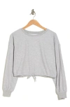 Abound Cozy Time Drawstring Hem Sweater In Grey Marl