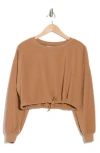 Abound Cozy Time Drawstring Hem Sweater In Tan Thrush