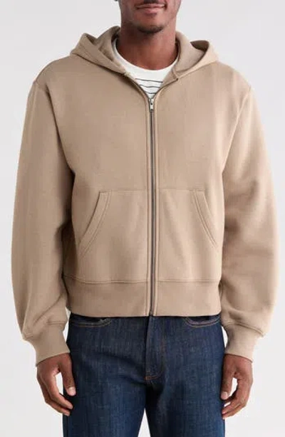 Abound Cropped Fleece Zip Hoodie In Tan Teak