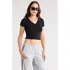 Abound Cropped V-neck Tee In Black