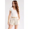 Abound Cropped V-neck Tee In Gray