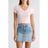 Abound Cropped V-neck Tee In Pink Balm