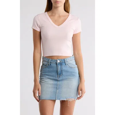 Abound Cropped V-neck Tee In Pink Balm